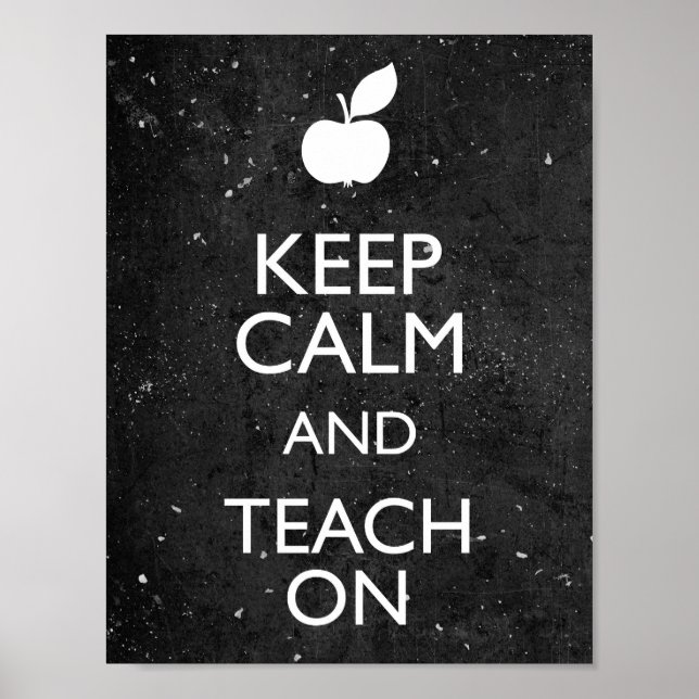 Affiches Chalkboard Gardez le calme et apprenez en classe (Devant)