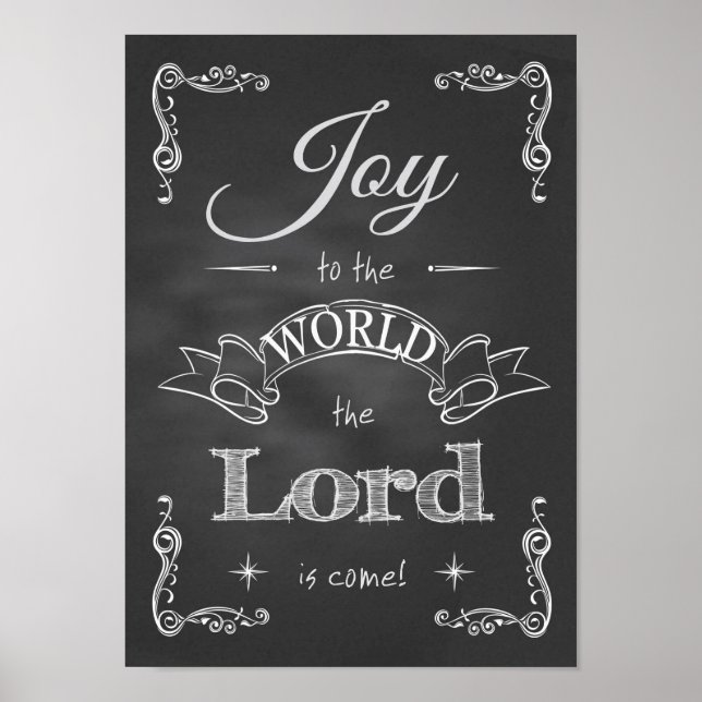 Affiches Chalkboard - Joy to the World (Devant)