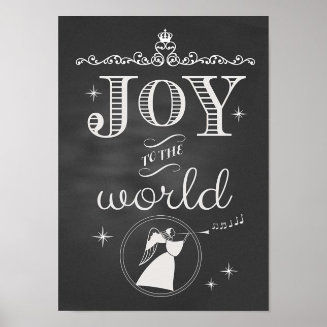 Affiches Chalkboard - Joy to the World (Devant)