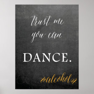 Affiches Chalkboard Vous pouvez danser mariage panneau humo