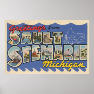 Affiches Chambre de Sault. Marie, Michigan - grande lettre