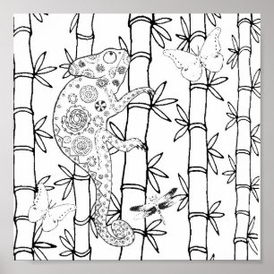 Affiches Chameleon Doodle 2