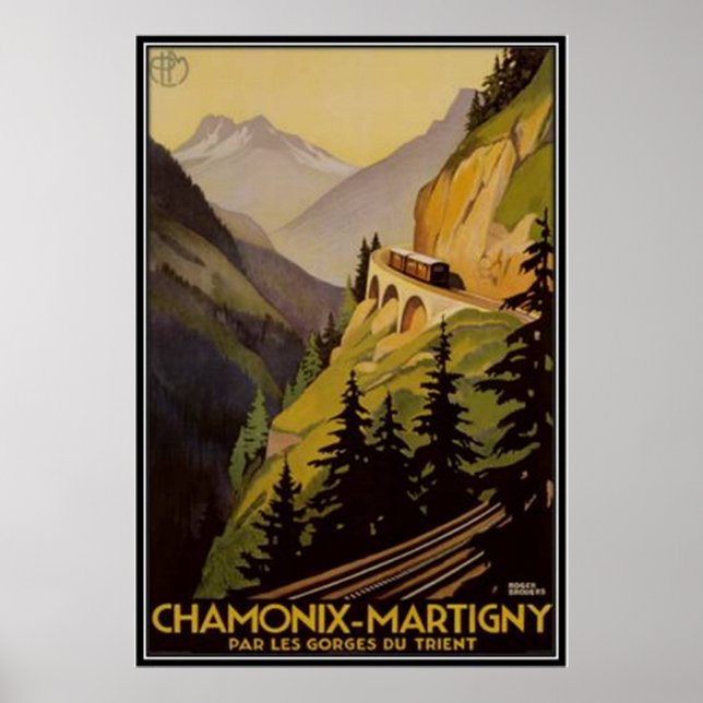 Affiches Chamonix vintage, Mont-Blanc, France - (Devant)