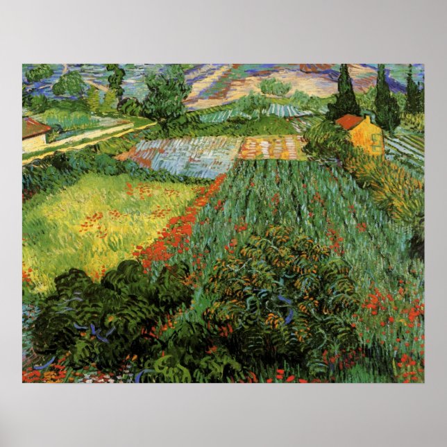 Affiches Champ aux coquelicots par Vincent van Gogh (Devant)