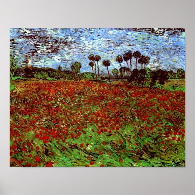 Affiches Champ avec les papillons Van Gogh Art (Devant)