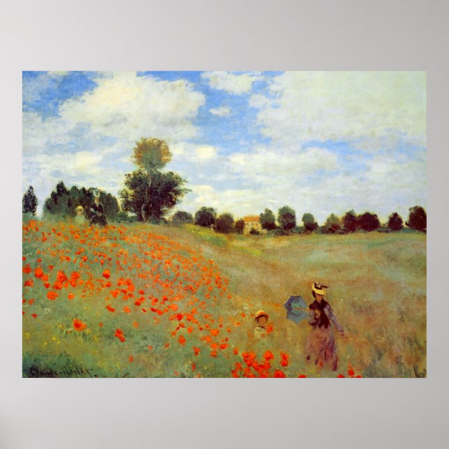 Affiches Champ de pavots, Claude Monet (Devant)