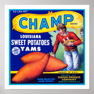 Affiches Champ Louisiana Pommes de terre sucrées