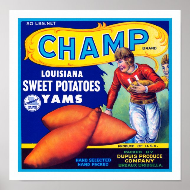 Affiches Champ Louisiana Pommes de terre sucrées (Devant)