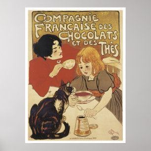 Affiches Champagne Français Chocolats et des Thés Vintage A