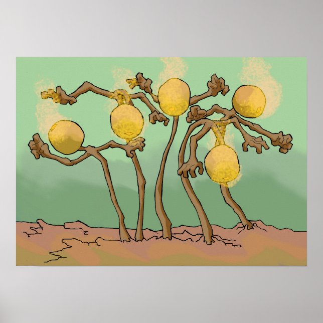 Affiches champignon à lanterne japonaise (Devant)