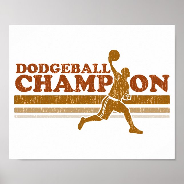 Affiches Champion de Dodgeball vintage (Devant)