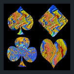 Affiches Champion d'or de poker<br><div class="desc">Poker Gold Champion répond aux besoins des fans de Poker pour l'art de haute qualité. Disponibles en différentes tailles et marchandises,  ces designs acryliques de haute qualité plairont à tous. C'est seulement un ARTISTE qui peut DEFY la coutume d'avoir des cartes en NOIR et ROUGE seulement.</div>