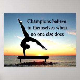 Citation Gymnastique Champion Art Deco Murale Zazzle