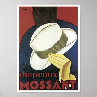 Affiches Chaneaux Mossant Vêtements Vintages Ad