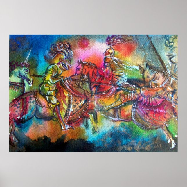 AFFICHES CHANSON DE ROLAND/ COMBAT DES CHEVALIERS EN TOURNO (Devant)