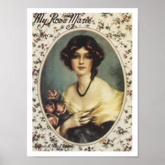 Affiches Chanson Ma Rose Marie Vintage Feuille de musique C