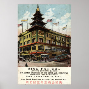 Affiches Chantez le gros cru 1915 de Chinatown San