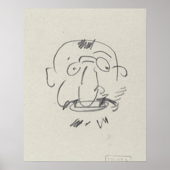 Affiches Charge de Lautrec par Lui-Meme (crayon sur papier) (Devant)