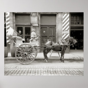 Affiches Chariot à lait de La Nouvelle-Orléans, 1910. Photo