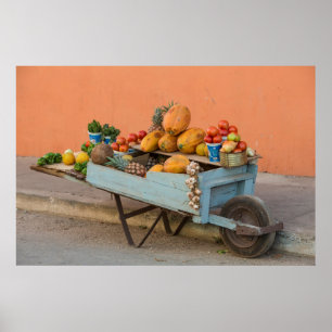 Affiches Chariot de fruits et légumes, Cuba