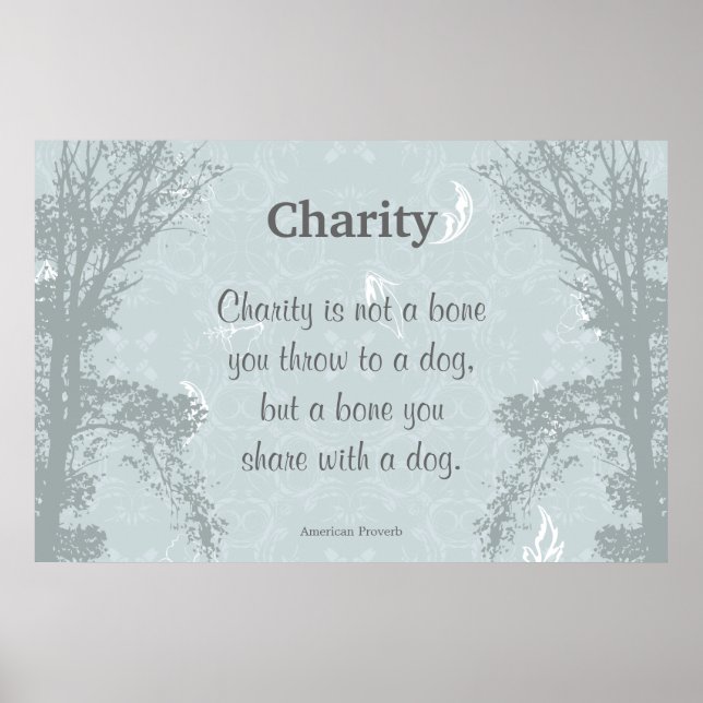 Affiches Charity Care - Citation Dit Proverbe (Devant)