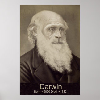 Affiches Charles Darwin La descente de Man Darwin Portrait