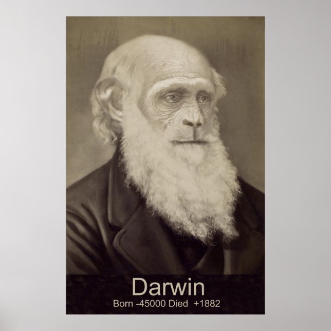 Affiches Charles Darwin La descente de Man Darwin Portrait (Devant)