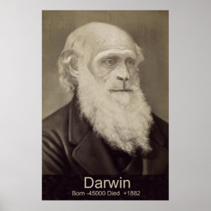 Affiches Charles Darwin la descente du portrait de Darwin