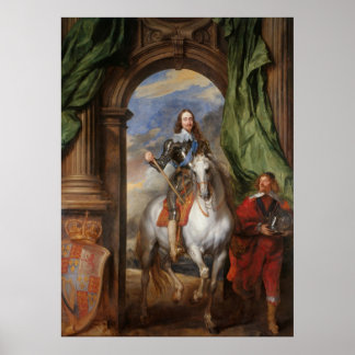 Affiches Charles I avec M. de St Antoine - Anthony van Dyck