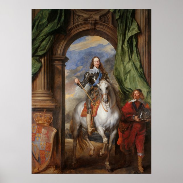 Affiches Charles I avec M. de St Antoine - Anthony van Dyck (Devant)