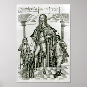 Affiches Charles I avec ses enfants