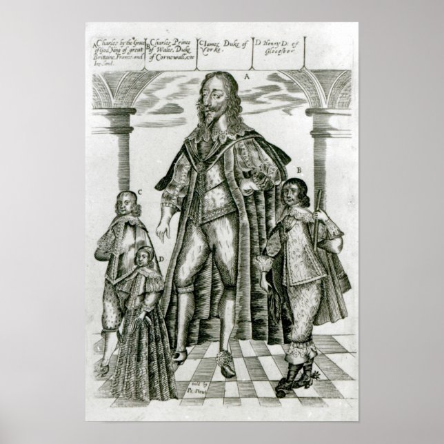 Affiches Charles I avec ses enfants (Devant)