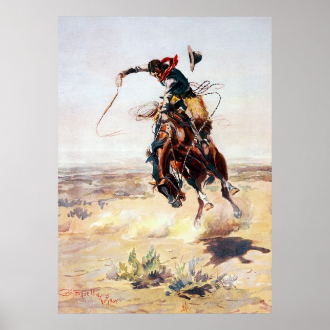 Affiches Charles Marion Russell A Bad Hoss (Devant)