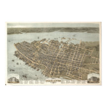 Charleston Caroline du Sud 1872 Antique Panorama