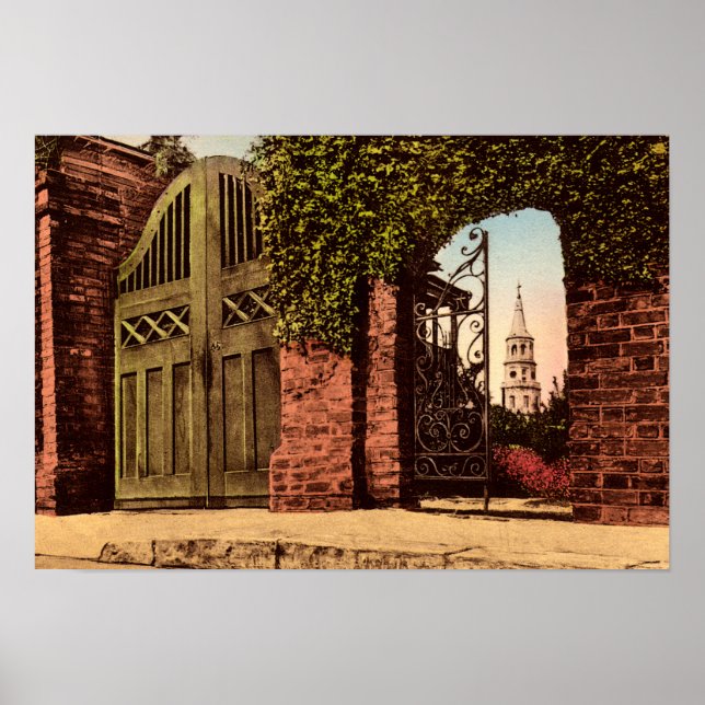 Affiches Charleston Caroline du Sud Tradd Street Spire (Devant)