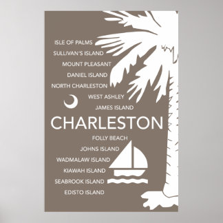 Affiches Charleston SC Towns - Brown