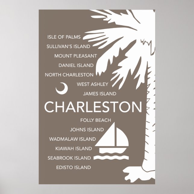 Affiches Charleston SC Towns - Brown (Devant)