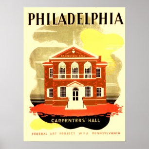 Affiches Charpentiers Hall de Philadelphie Pennsylvanie