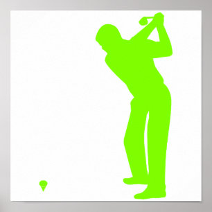 Affiches Chartreuse, Neon Green Golf