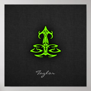 Affiches Chartreuse, Neon Green Libra