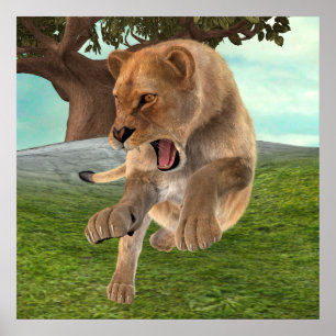 Affiches Chasse à la lionne