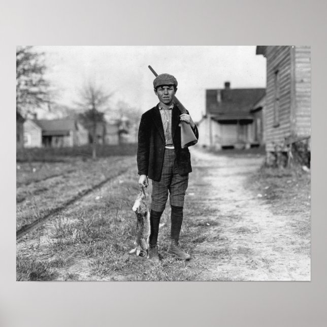 Affiches Chasse au lapin, 1908. Photo vintage (Devant)