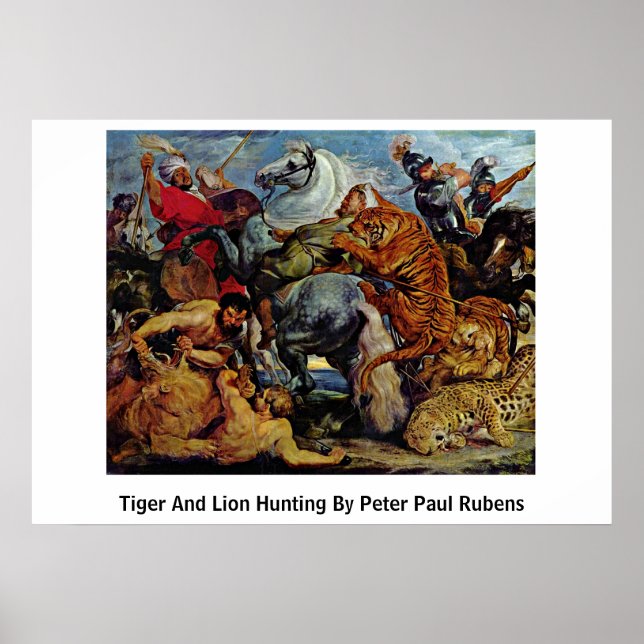 Affiches Chasse Au Tigre Et Au Lion Par Peter Paul Rubens (Devant)