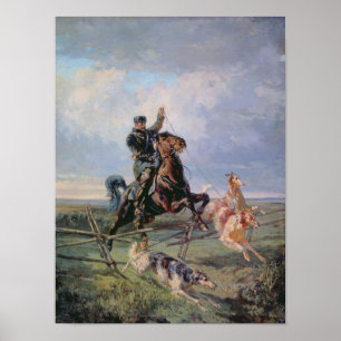 Affiches Chasseur avec les barzoïs, 1872