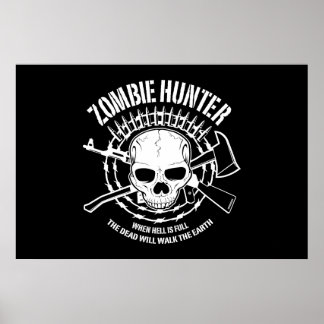 Affiches chasseur zombie mort-vivant