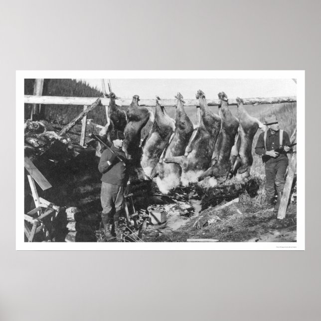 Affiches Chasseurs de caribou Alaska 1928 (Devant)