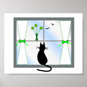 Affiches chat dans la fenêtre Gail&apos ;