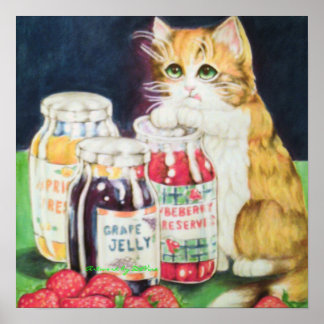 Affiches chat dans une confiture
