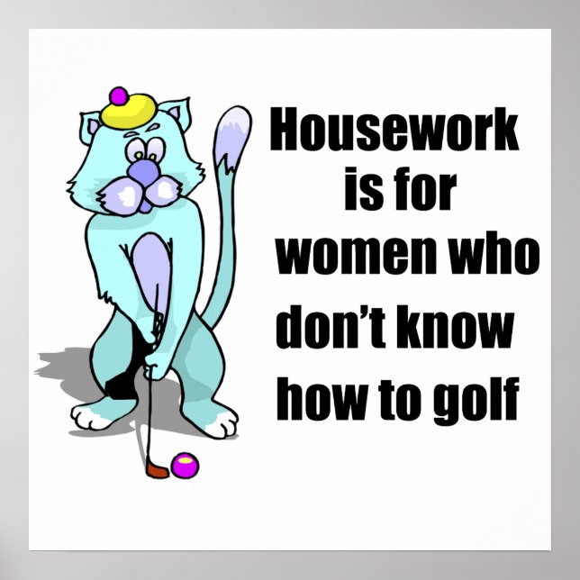 Affiches Chat de golf (Devant)