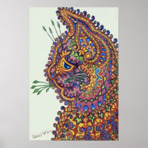 Affiches Chat de papier peint d'imaginaire de Louis Wain